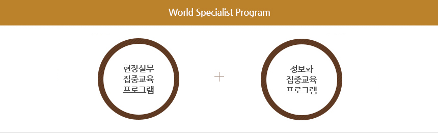 World Specialist Program (현장실무 집중교육 프로그램 + 정보화 집중교육 프로그램)